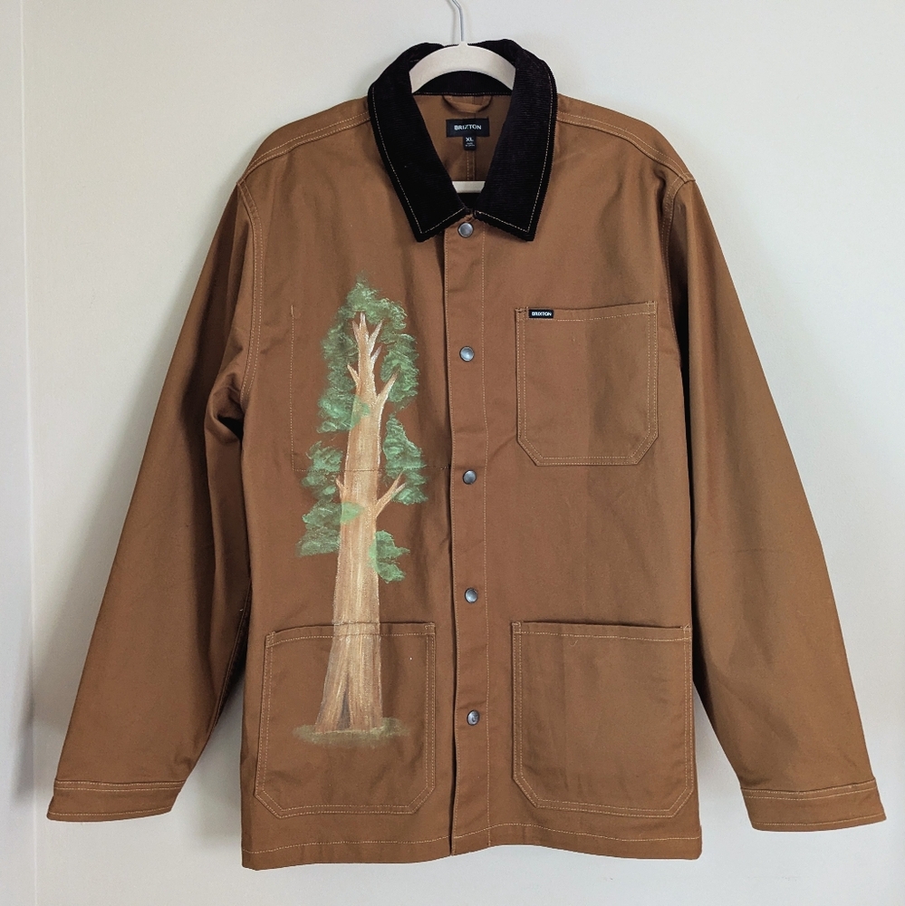 BRIXTON Brown Survey Crossover Chore Coat Utility Jacket Men's XL